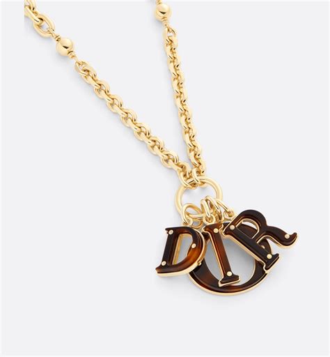 dior gold logo necklace|Dior logo necklace gold.